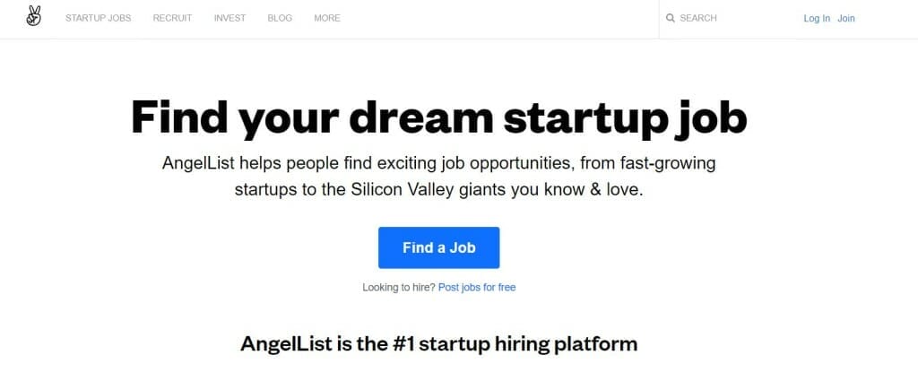 angelco page acceuil startup job