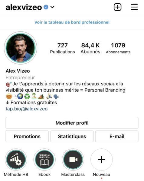 bio instagram alexvizeo