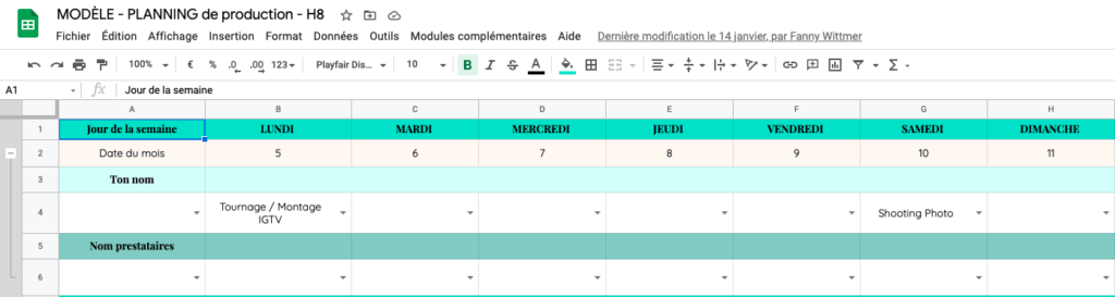 planning production modele methode h8