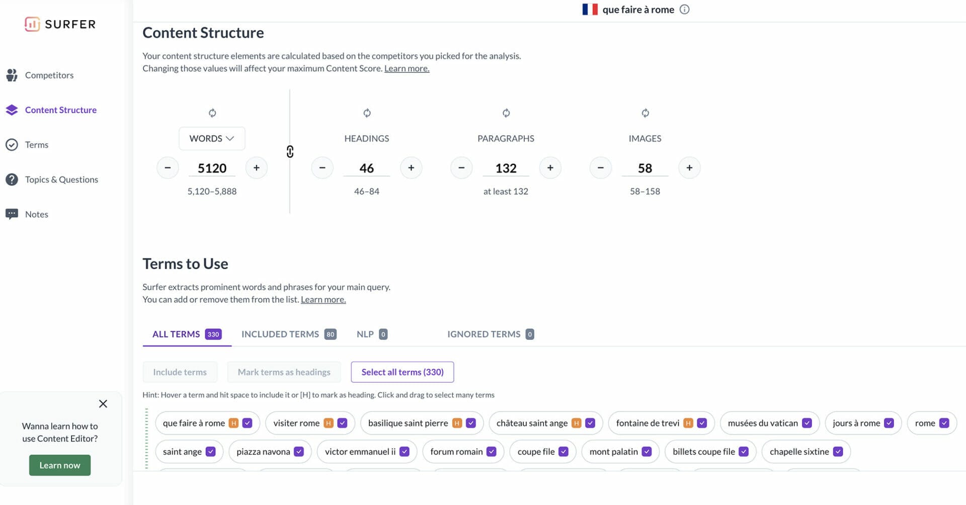 content structure contenu brief article