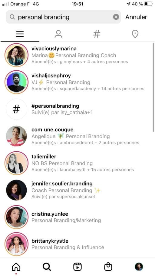 suggestion instagram compte associes