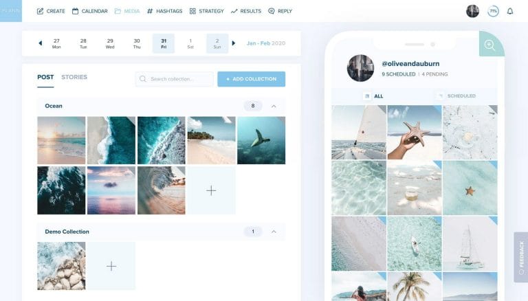 plannthat insta feed application