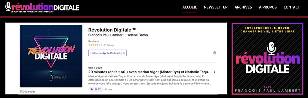 revolution digitale podcast entrepreneur