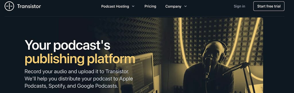 TransistorFM podcast's publishing platform