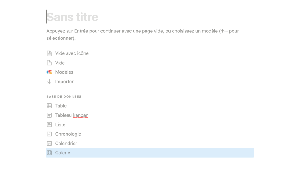 creer page notion vierge