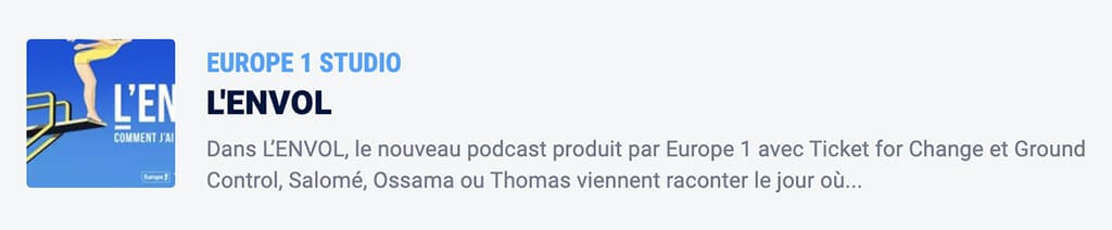 l'envol podcast reconversion professionnelle