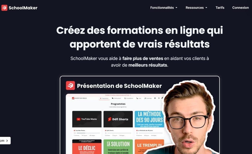 site schoolmaker outil pour creer formation en ligne