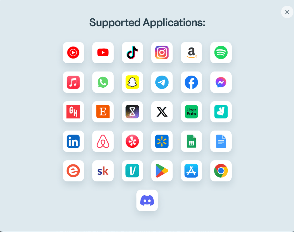 taap it liste applications compatible
