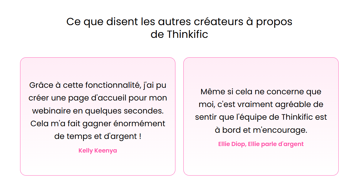 Avis clients : ce qu’ils pensent de Thinkific
