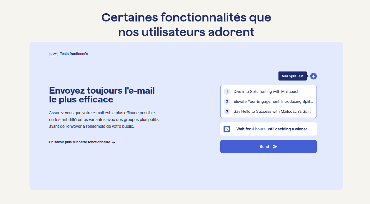 mailcoach Statistiques de performance claires
