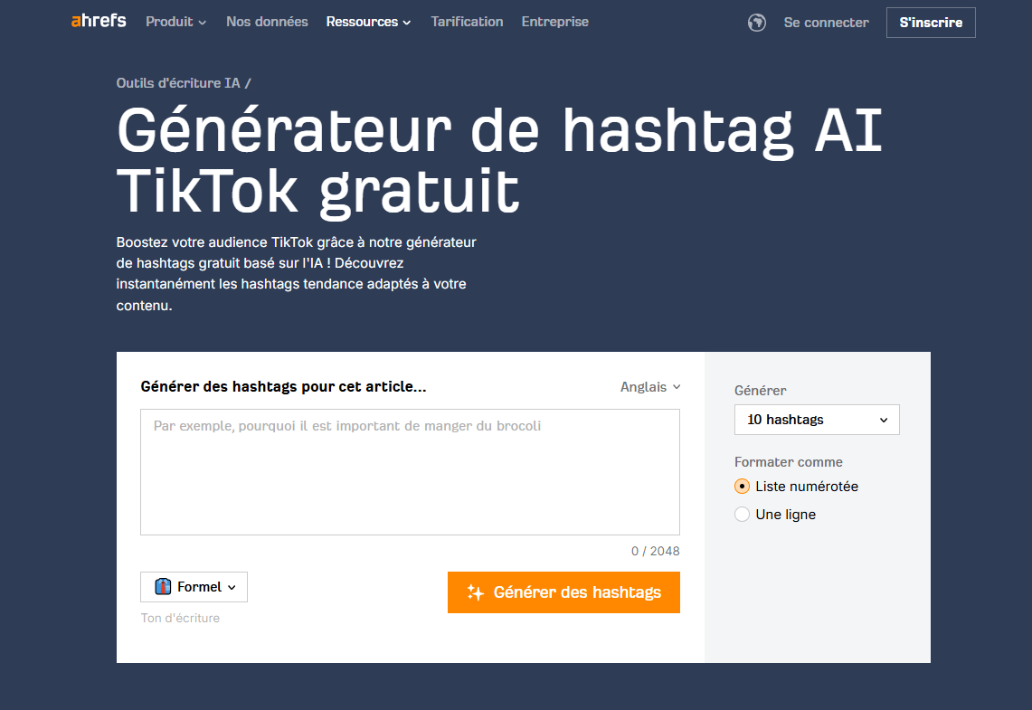 Utiliser un générateur de hashtag TikTok