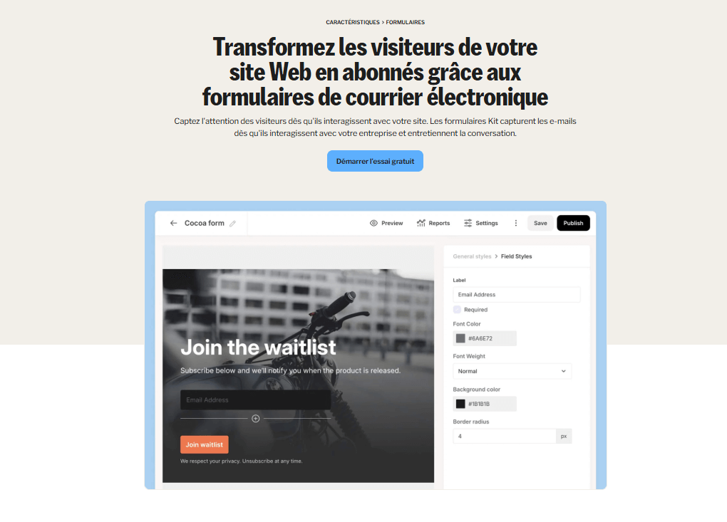 kit Formulaires pages d'inscription