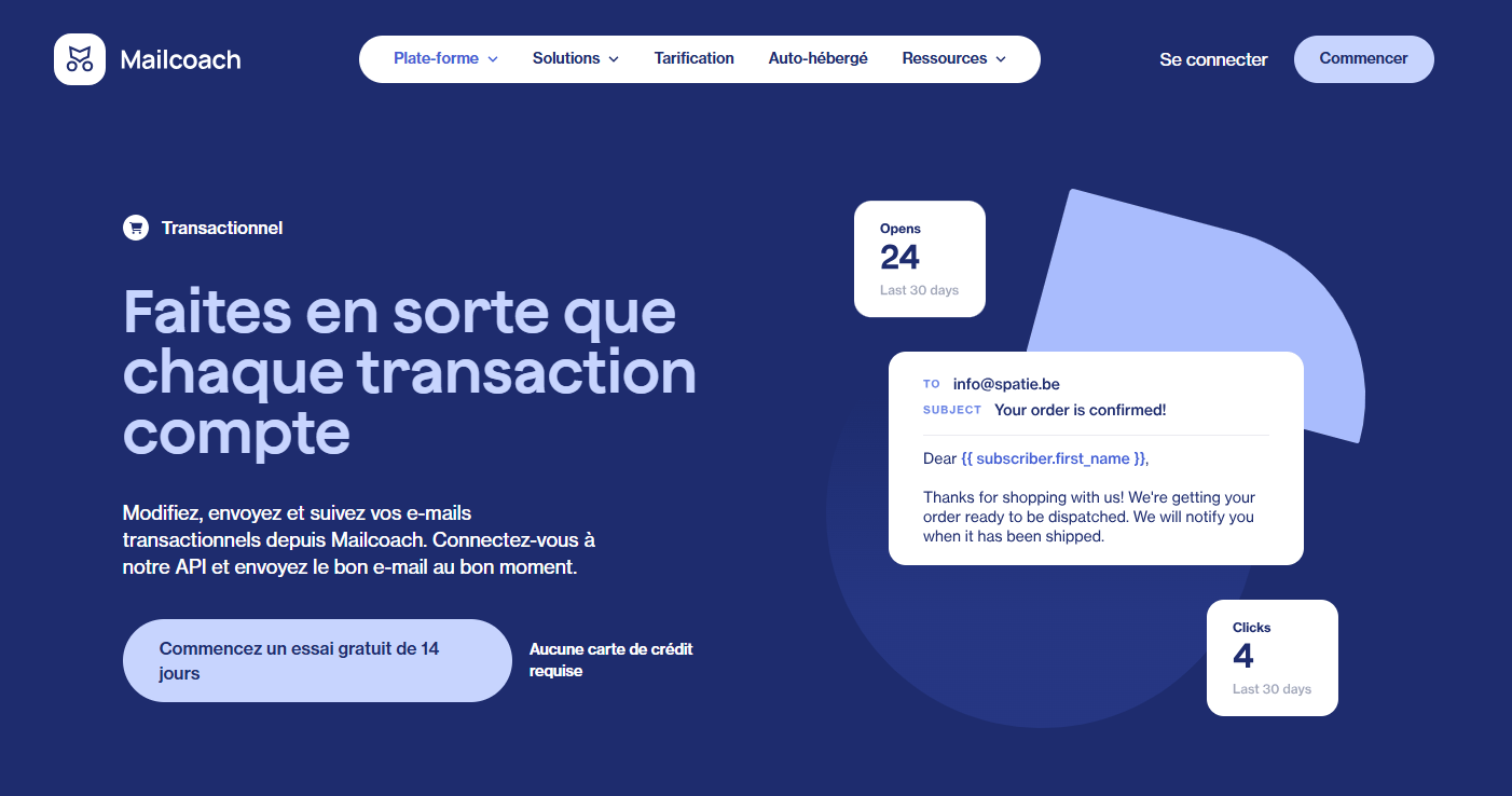 mailcoach Emails transactionnels